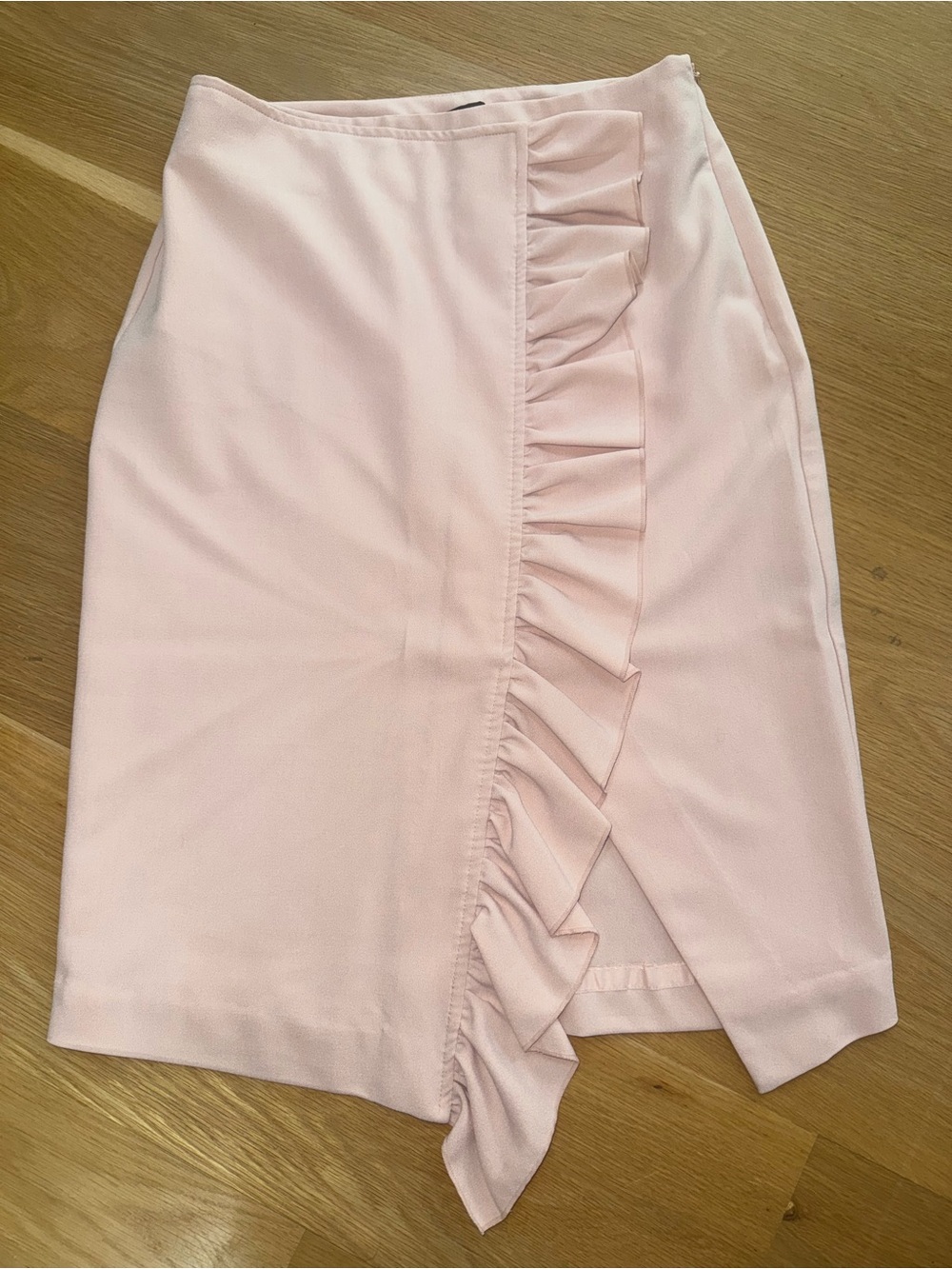 Worthington Light Pink Ruffle Pencil Skirt